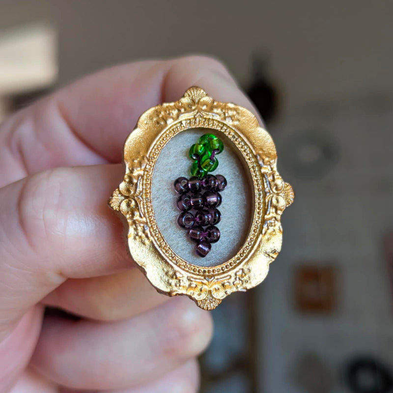 Broche - Cadre - Baie d'été - Raisin