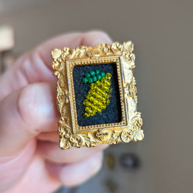 Broche - Cadre - Baie d'été - Citron