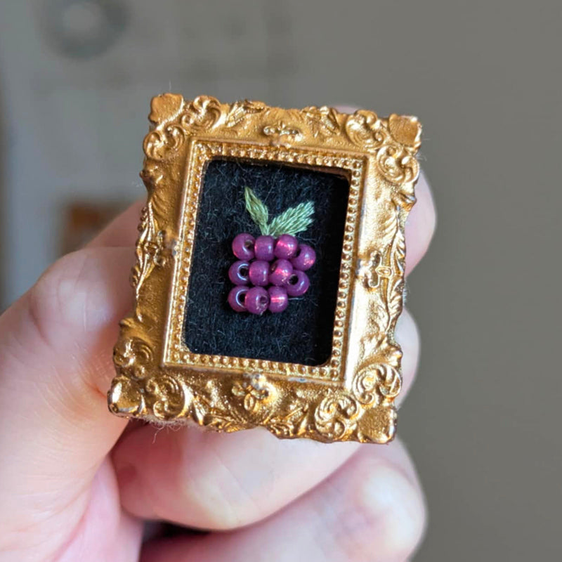 Broche - Cadre - Baie d'été - Framboise