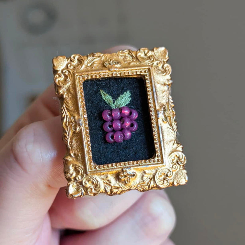 Broche - Cadre - Baie d'été - Framboise