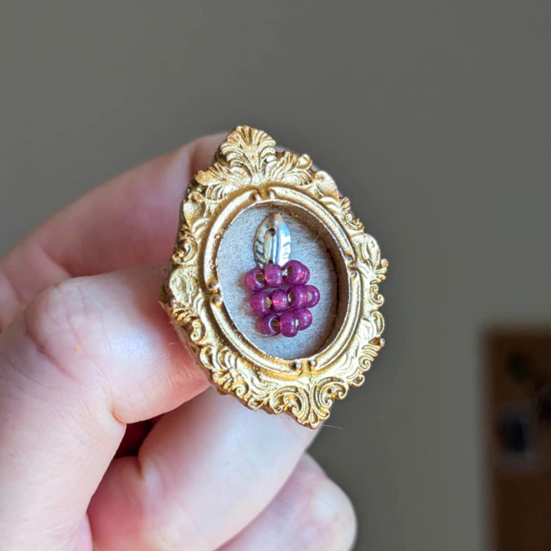 Broche - Cadre - Baie d'été - Framboise (Copie)