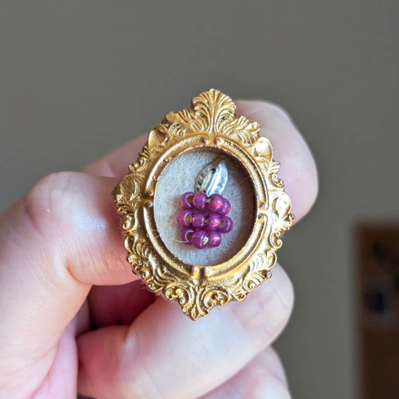 Broche - Cadre - Baie d'été - Framboise (Copie)