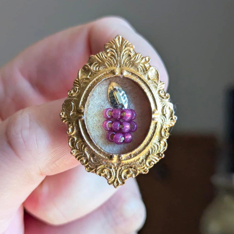 Broche - Cadre - Baie d'été - Framboise