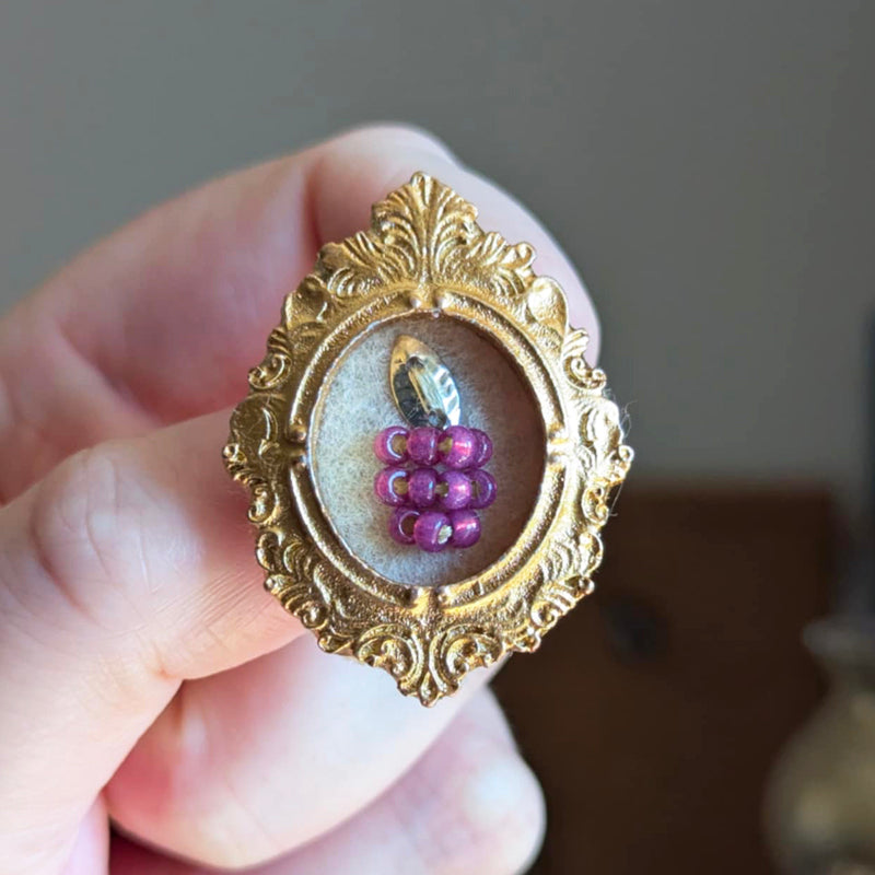 Broche - Cadre - Baie d'été - Framboise