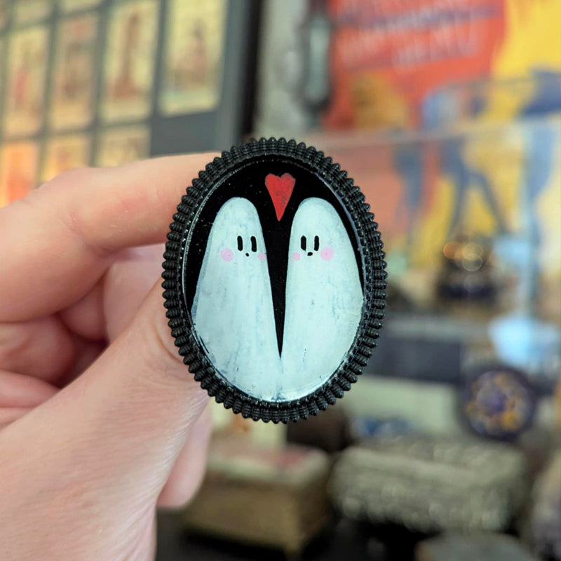 Broche - Cadre - Portrait Hanté Peint noir