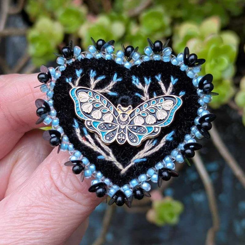 Broche Chatoyante - Papillon du printemps bleu