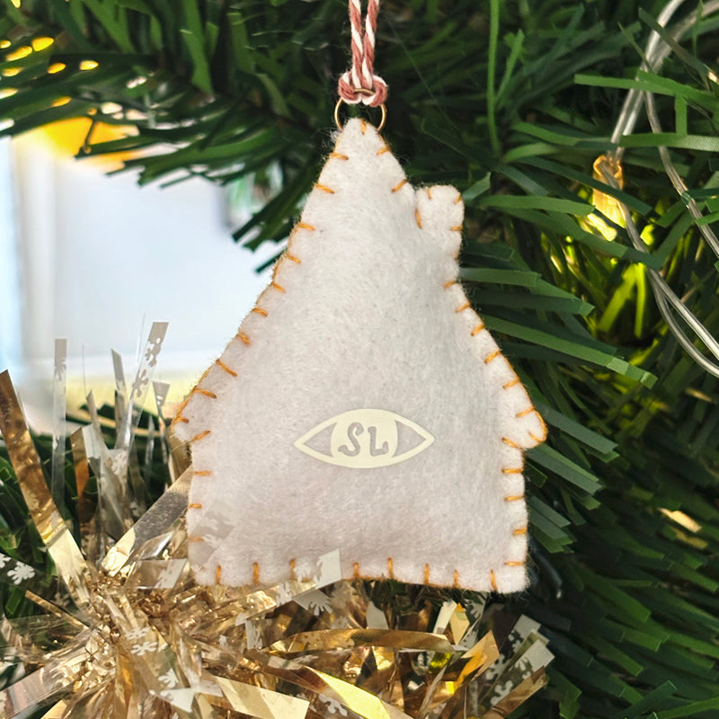 Suspension PHOSPHORESCENTE - Maison de sorcière - Rouge et vert