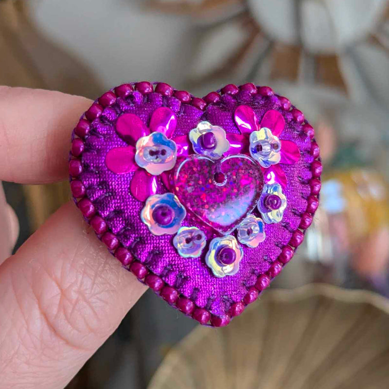 Broche - Floraison - Magenta & Violet