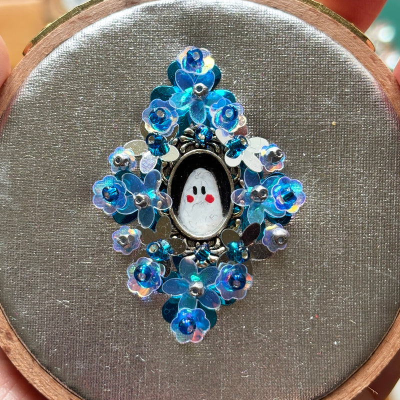 Portrait Hanté - Petit tambour - Argent & Bleu