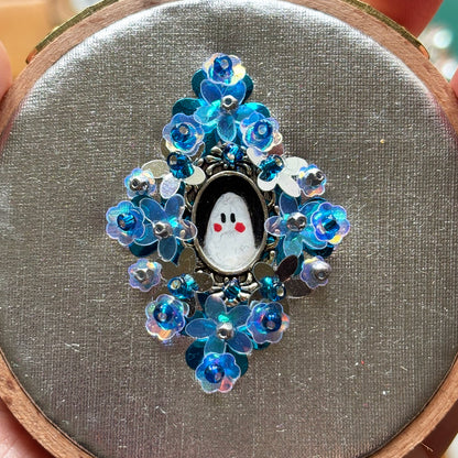 Portrait Hanté - Petit tambour - Argent & Bleu