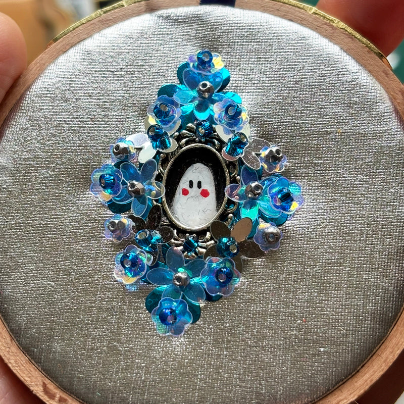 Portrait Hanté - Petit tambour - Argent & Bleu