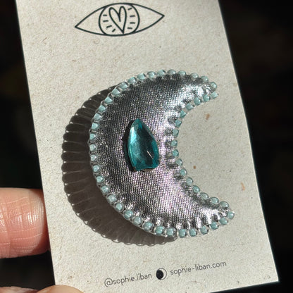 Broche - Lune Pluie Argentée