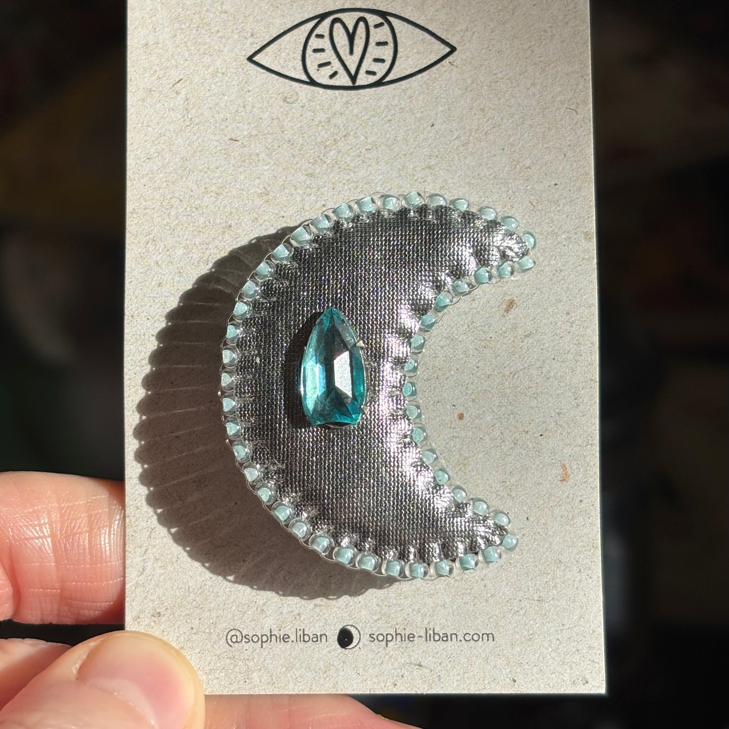 Broche - Lune Pluie Argentée