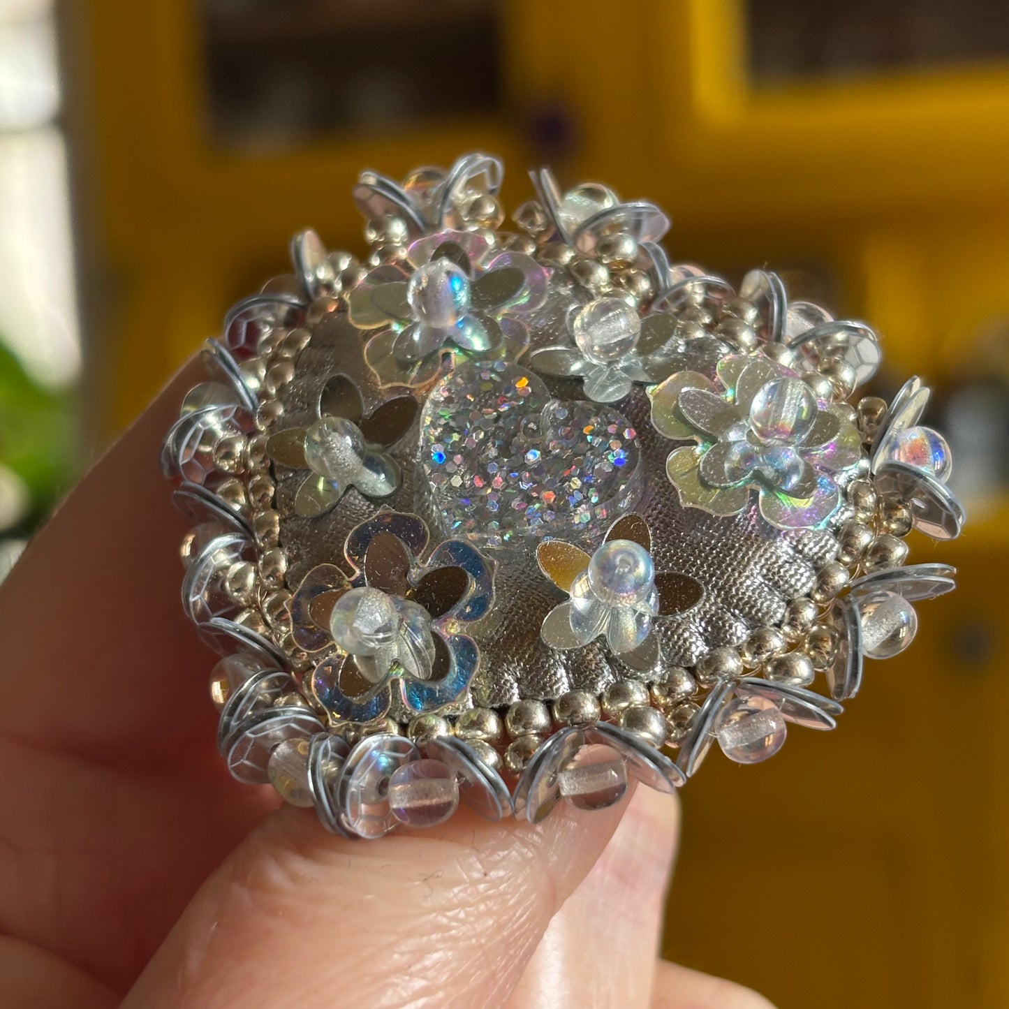 Broche Chatoyante - Coeur Argent