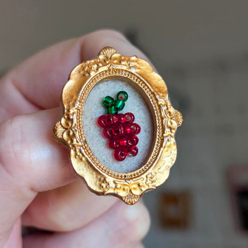 Broche - Cadre - Baie d'été - Rouge