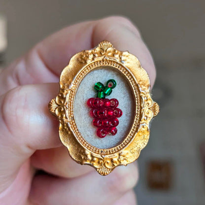 Broche - Cadre - Baie d'été - Rouge