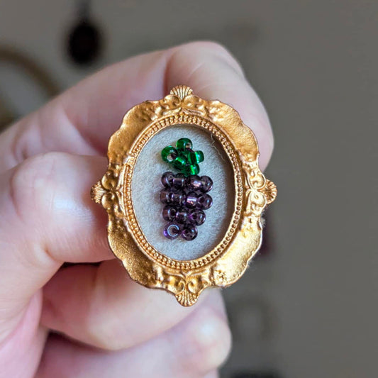 Broche - Cadre - Baie d'été - Raisin