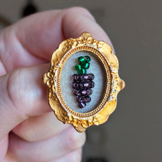 Broche - Cadre - Baie d'été - Raisin