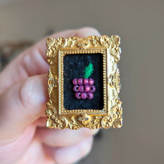 Broche - Cadre - Baie d'été - Framboise