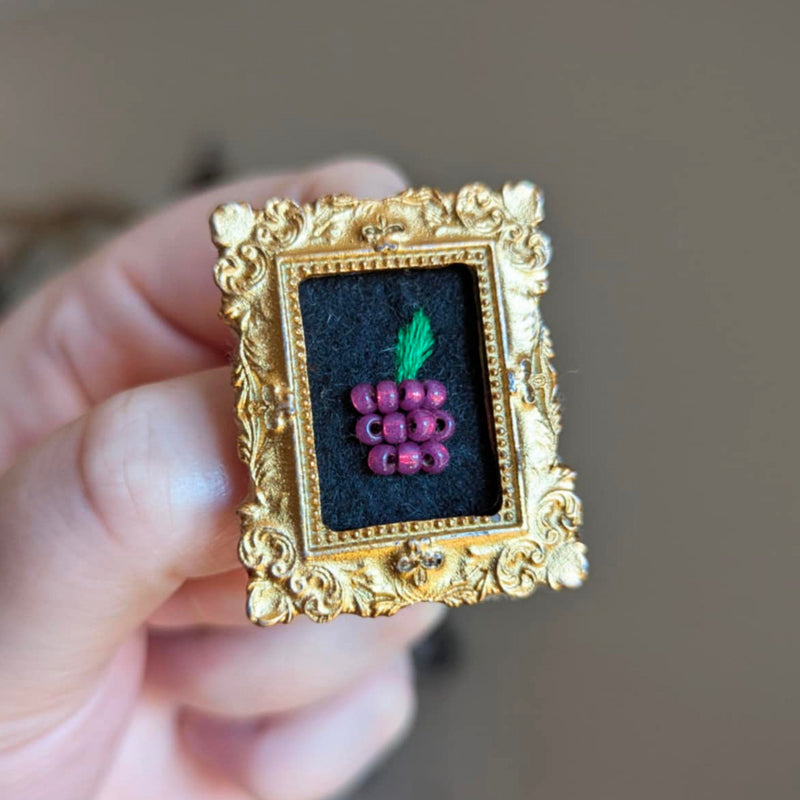 Broche - Cadre - Baie d'été - Framboise