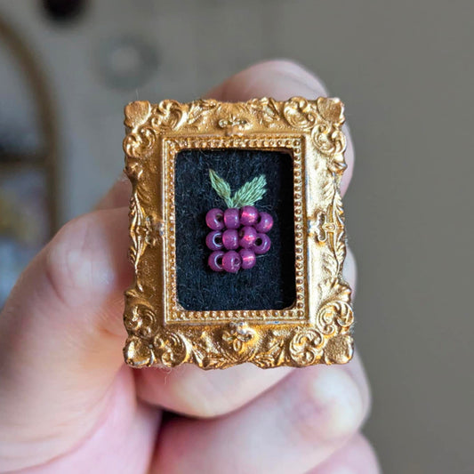 Broche - Cadre - Baie d'été - Framboise