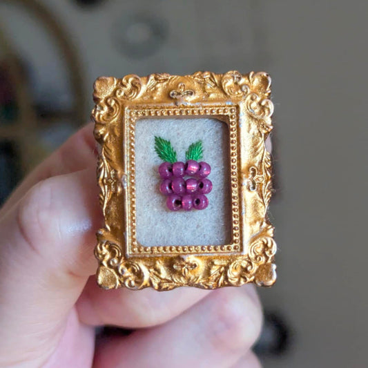 Broche - Cadre - Baie d'été - Framboise