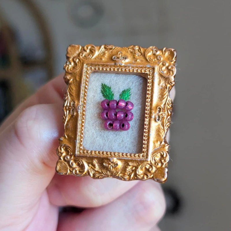 Broche - Cadre - Baie d'été - Framboise