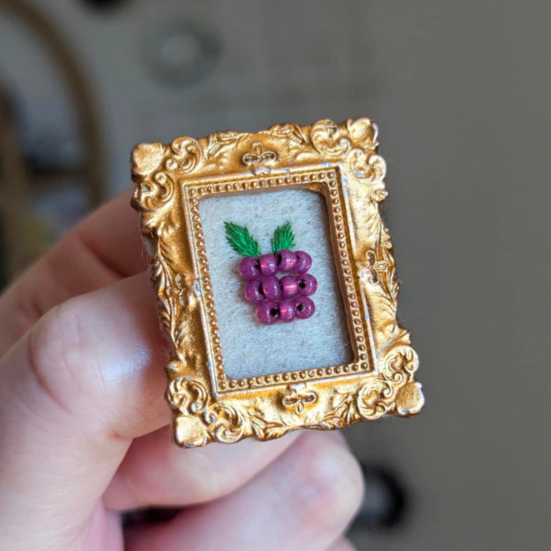 Broche - Cadre - Baie d'été - Framboise
