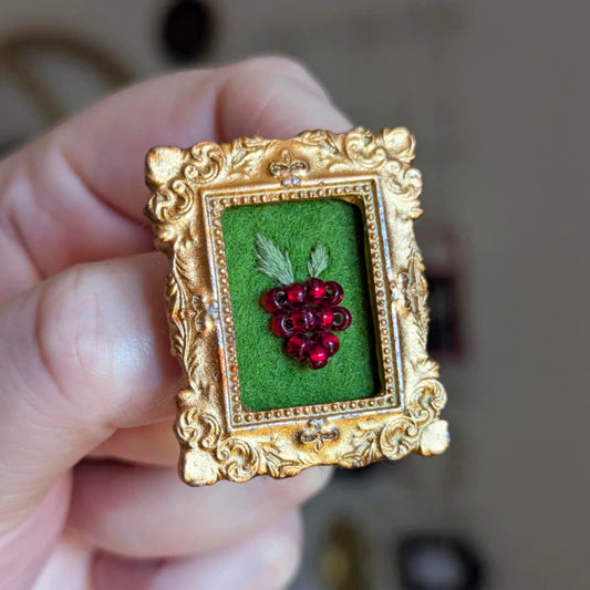 Broche - Cadre - Baie d'été - Rouge