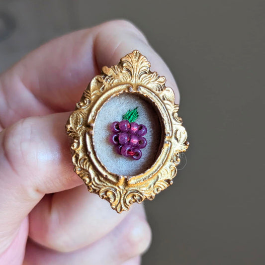 Broche - Cadre - Baie d'été - Framboise