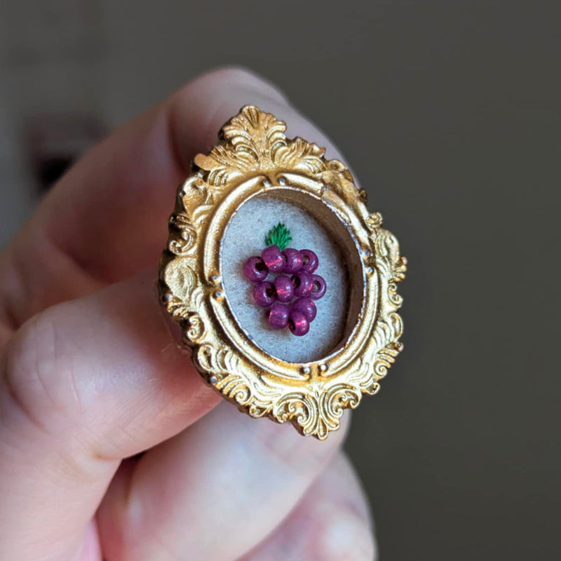 Broche - Cadre - Baie d'été - Framboise