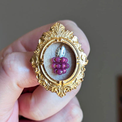 Broche - Cadre - Baie d'été - Framboise (Copie)