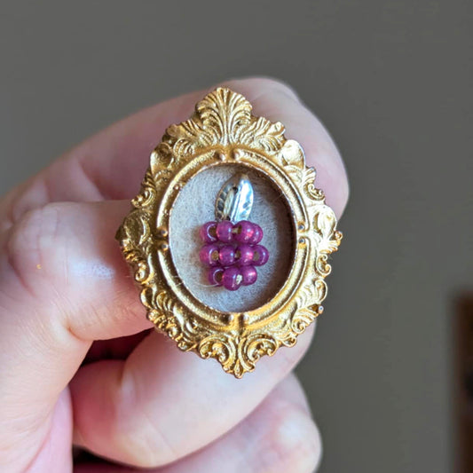 Broche - Cadre - Baie d'été - Framboise (Copie)