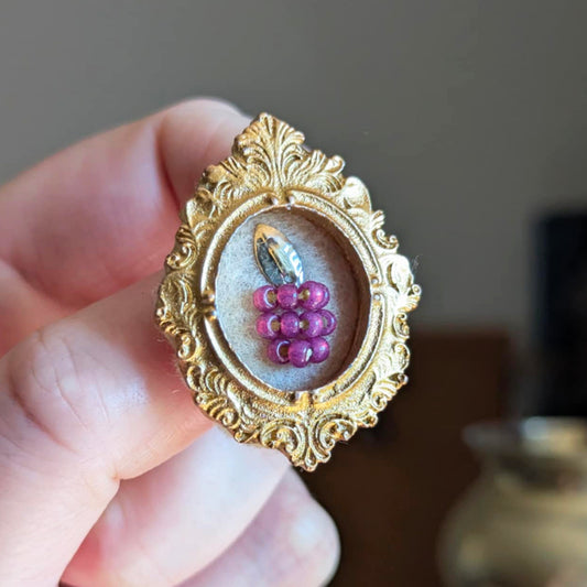 Broche - Cadre - Baie d'été - Framboise