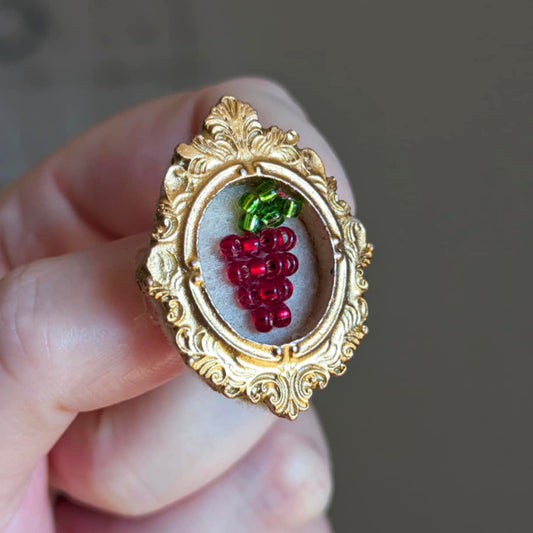 Broche - Cadre - Baie d'été - Rouge