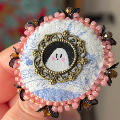 Broche - Brodée - Portrait Hanté