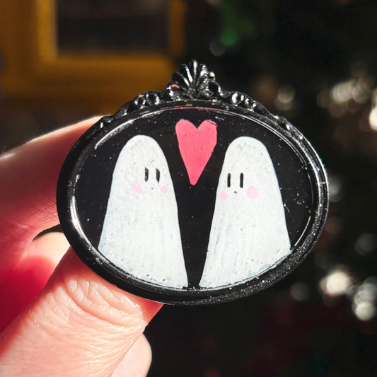 Broche - Cadre - Portrait Hanté Peint noir