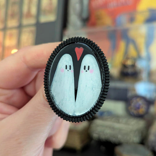 Broche - Cadre - Portrait Hanté Peint noir