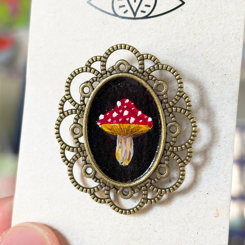 Broche - Support métalique peinture originale - 1