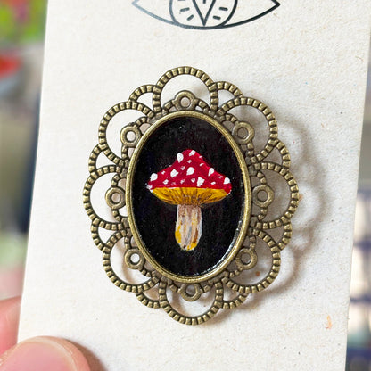 Broche - Support métalique peinture originale - 1