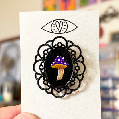 Broche - Support métalique peinture originale - 10