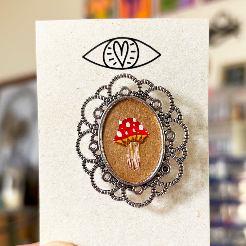 Broche - Support métalique peinture originale - 11