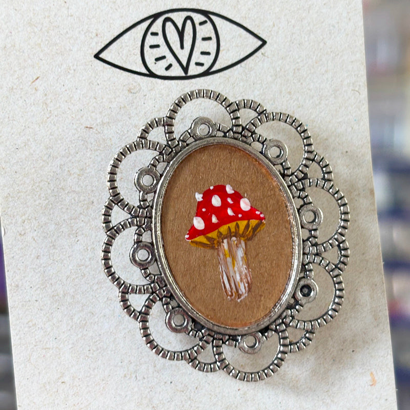 Broche - Support métalique peinture originale - 11