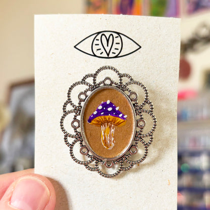 Broche - Support métalique peinture originale - 12