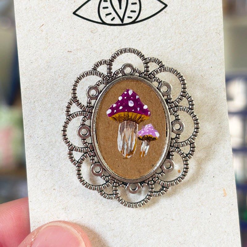 Broche - Support métalique peinture originale - 13