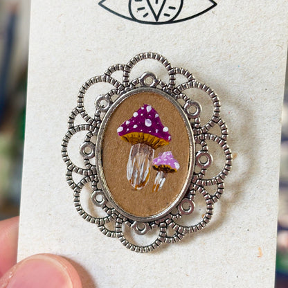Broche - Support métalique peinture originale - 13
