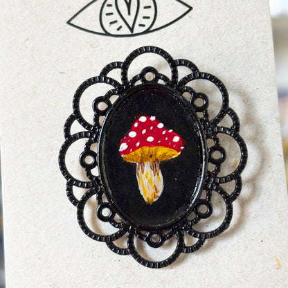 Broche - Support métalique peinture originale - 2