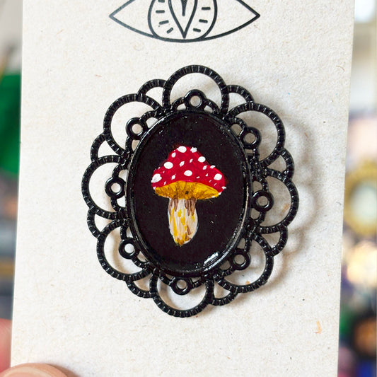 Broche - Support métalique peinture originale - 2