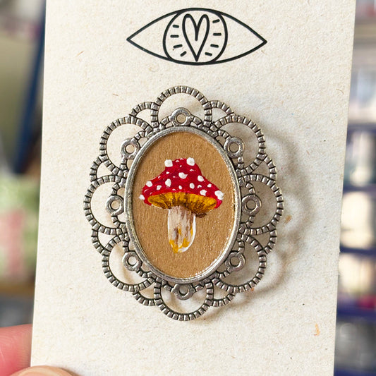 Broche - Support métalique peinture originale - 3