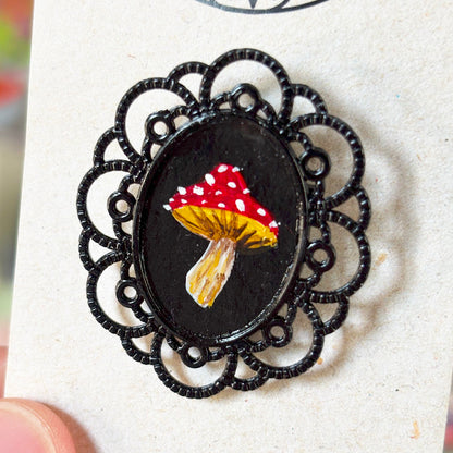 Broche - Support métalique peinture originale - 4